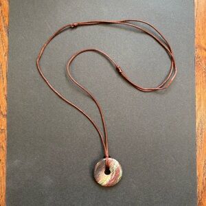 Handmade Red Creek Jasper Round Pendant Necklace | Boho Gemstone Jewelry